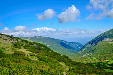 Fototapeta na wymiar Green Hills and Mountain Panorama 2
