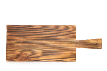 Wooden cutting board isolated on white background