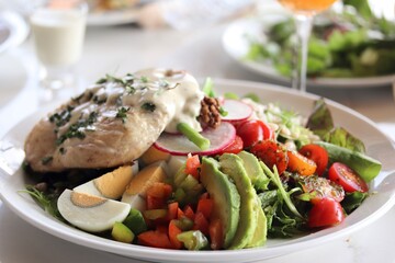 grilled chicken with vegetables