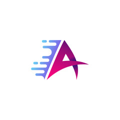 letter A with water splash for environment logo design