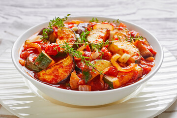 close-up of vegetable stew in a bowl