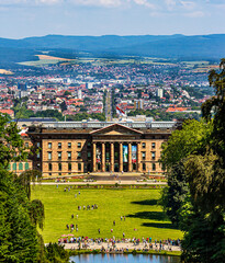 Panoramic View of Kassel with Wilhelmshoehe Castle, Hesse, Germany