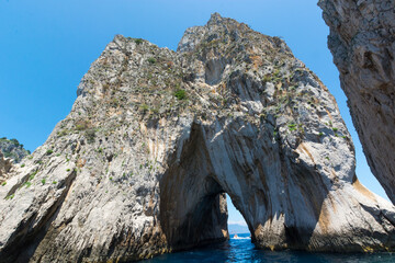 the main rock of the Faraglioni of Capri, located in the gulf of Naples.