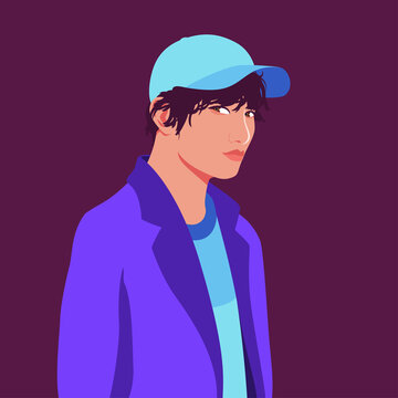 Portrait of a young Korean man in a baseball cap