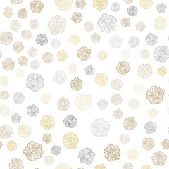 Dark Orange vector seamless abstract design with flowers. Decorative design of flowers on white background. Pattern for trendy fabric, wallpapers.