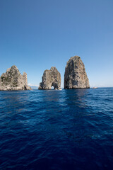 An amazing example of the panorama of the Italian Seaside, Capri, Campania.