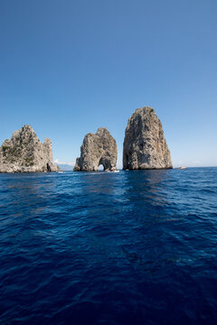 An amazing example of the panorama of the Italian Seaside, Capri, Campania.