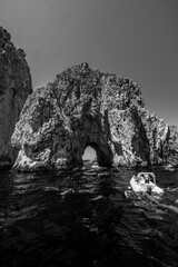 The main Rock of the Faraglioni in Capri where all the boats pass among it.