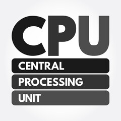 CPU - Central Processing Unit acronym, technology concept background