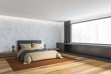 White and gray master bedroom corner