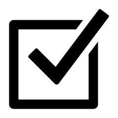 Checked checkbox or vote / voting flat vector icon for election apps and websites - obrazy, fototapety, plakaty