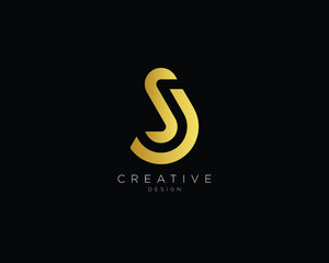 Fototapeta premium Letter SJ Logo Design , Creative Minimal SJ Monogram