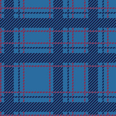 Plaid pattern with blue color. Vector graphic. Texture for shirt, clothes, dresses and other textile