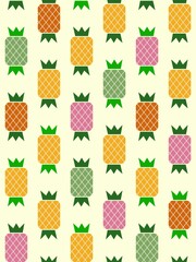 colourful cute kiddy pineapple fruit seamless pattern for background, wallpaper, banner, label, texture, cover, card etc. vector design.