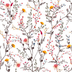 Fototapety  Piękne delikatne kwiaty botaniczne kwitnące ogród nastrój Jednolity wzór w wektorze Eps10, projektowanie mody, tkanin, tkanin, opakowań, tapet i wszystkich wydruków