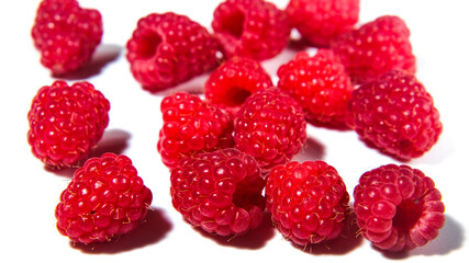 Raspberry isolated. Raspberries on white background.