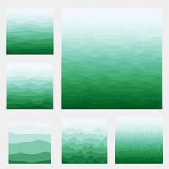 Abstract waves background collection. Curves in blue green colors. Neat vector illustration.