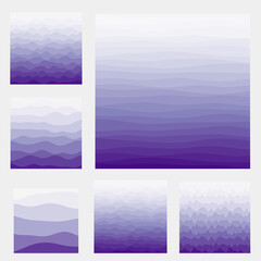 Abstract waves background collection. Curves in purple colors. Classy vector illustration.