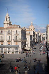 Catania city center and via Etnea, Sicily, Italy