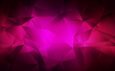 Fototapeta premium Dark Pink vector abstract mosaic pattern. Modern abstract illustration with triangles. Best triangular design for your business.