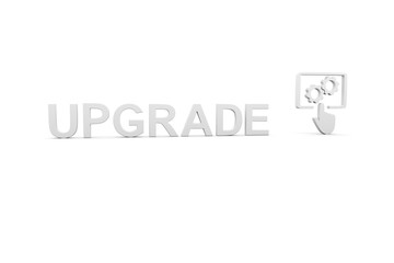 UPGRADE concept white background 3d render illustration