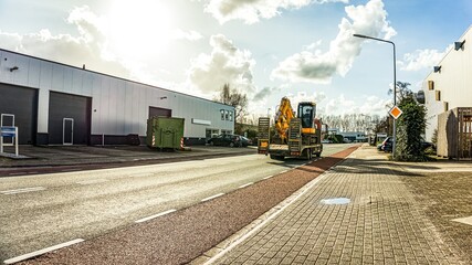 transport of excavator for operation