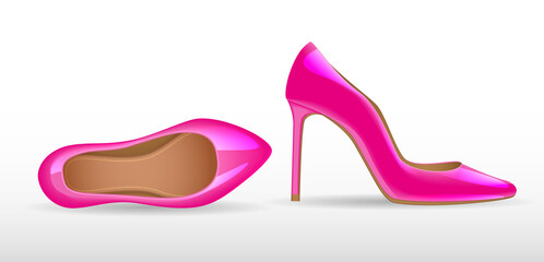 Vector illustration. Women's high-heeled shoes. 