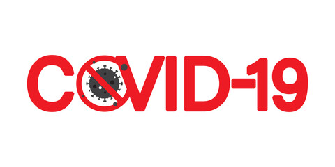 COVID-19 (Coronavirus) concept logo, COVID-19 illustration.	