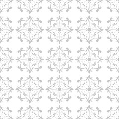 Obraz na płótnie Canvas Floral seamless pattern. Gray design on white background
