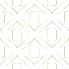 Geometric square seamless pattern. Olive green and white background