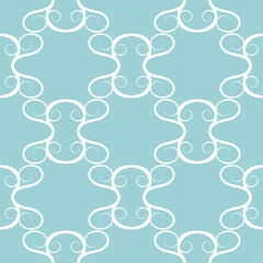 Abstract light blue seamless background. White pattern