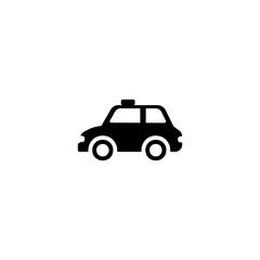 Police Car Flat Vector Icon. Isolated Police Car Side View Illustration	