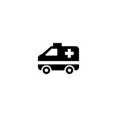 Ambulance Flat Vector Icon. Isolated Ambulance Car Illustration