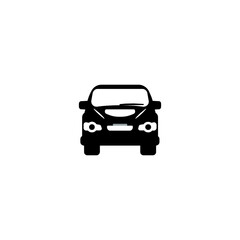 Oncoming Car Flat Vector Icon. Isolated Car Front Illustration
