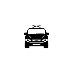Taxi Car Flat Vector Icon. Isolated Oncoming Taxi Illustration