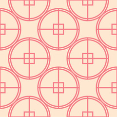 Obraz premium Geometric print. Pink pattern on bright pink seamless background