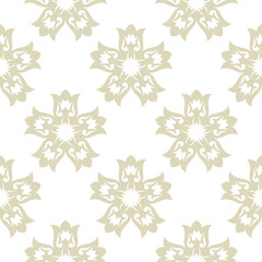 Floral seamless pattern. White and olive green background