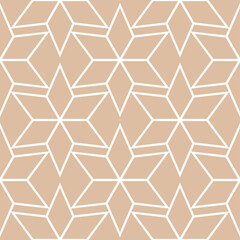 Seamless pattern in arabic style. Beige and white background