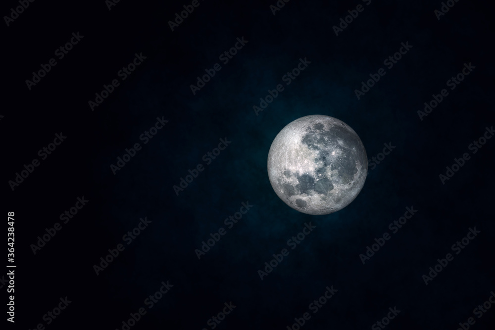 Wall mural abstract image of full moon in cloudy day. (elements of this image furnished by nasa.)