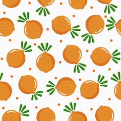 colourful cartoon cute illustration onions seamless pattern for background, wallpaper, texture, label, banner, cover, card etc. vector design.