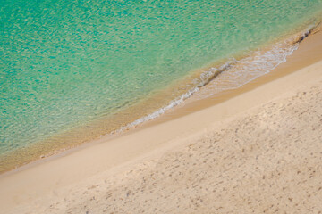 Crystal clear water at the pristine Rabbit’s beach (spiaggia dei conigli) in Lampedusa, Pelagie islands, Sicily