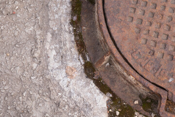 fragment of the sewer manhole