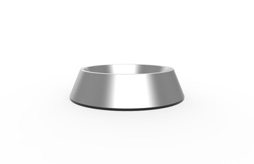 pet feeding bowl for food or water on rubber base for cats or dogs. 3d illustration.