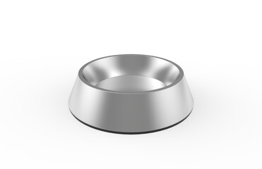 pet feeding bowl for food or water on rubber base for cats or dogs. 3d illustration.