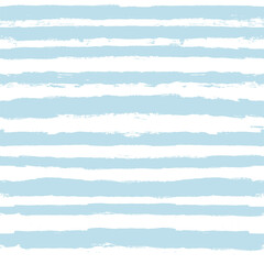 Fototapeta premium Hand drawn striped pattern, baby blue navy stripe seamless background, childish pastel brush strokes. vector grunge stripes, cute paintbrush line