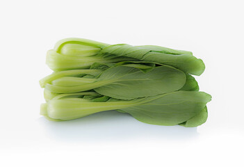 mustard greens on white background,isolated