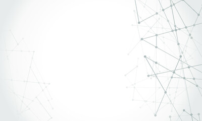 Abstract technology Network nodes, digital connection background with polygonal shapes on white Vector. science technology, data structure, connected points, web.