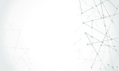 Abstract technology Network nodes, digital connection background with polygonal shapes on white Vector. science technology, data structure, connected points, web.