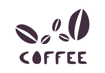 Coffee related handwritten lettering. Coffee logotype. Typography and hand lettering