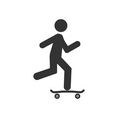 Skater icon. Skateboarding symbol modern, simple, vector, icon for website design, mobile app, ui. Vector Illustration